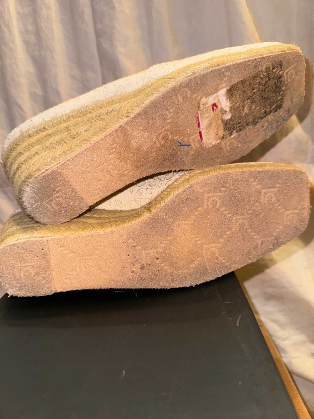 Vintage Liz Claiborne Lace Slip-on Espadrille Wedges - Picture 7 of 10